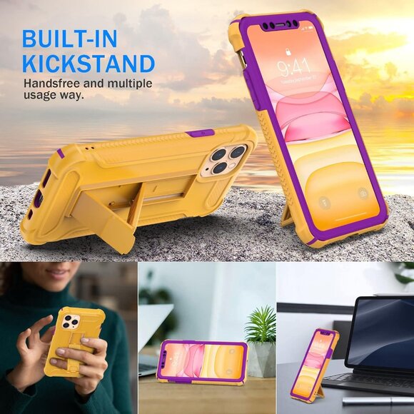 Kickstand case for iPhone 11 Military Grade Shockproof 360 Protective - Picture 5 of 7